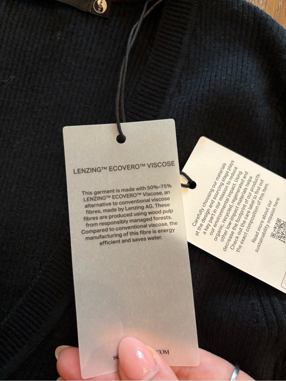 Scotch & Soda Black V-Neck Ribbed Sweater with Red Trim - Picture 6 of 9